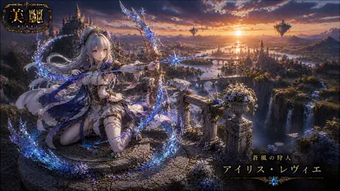 蒼風の狩人、幻想都市を望む凛麗な弓使い thumbnail