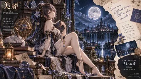 月明かりの星巡り書庫人體藝術 thumbnail