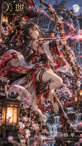 月夜の桜社に舞う花矢の巫女 thumbnail