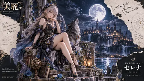月明かりに導かれる狼の少女 thumbnail