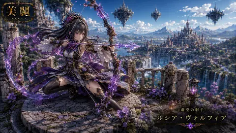 紫晶の射手、空中諸島を望む峻嶺 thumbnail