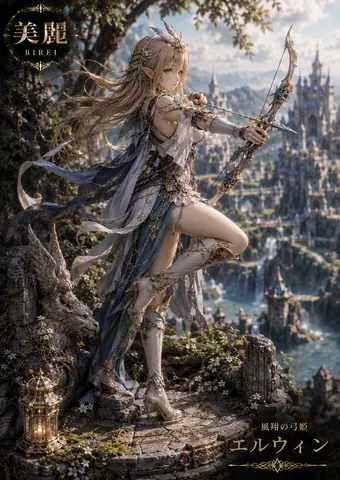 幻想の城を望むエルフ弓姫 thumbnail