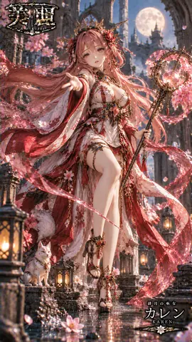 月夜の緋月巫女と満開の幻想庭園 thumbnail