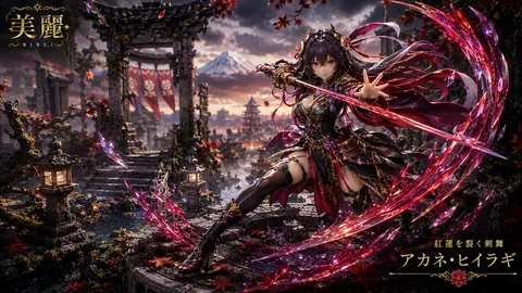 紅蓮の剣舞、秋雨の神殿を駆ける thumbnail