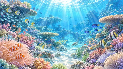夢見る光のサンゴ礁海景 thumbnail