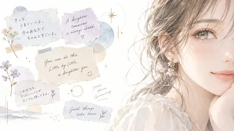 希望を描く、淡い水彩コラージュ thumbnail