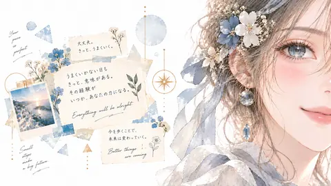 青と金の希望コラージュ thumbnail